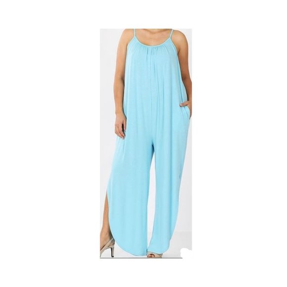 Pants - JUMPSUIT SLEEVELESS JUMPSUIT WITH SIDE 1X